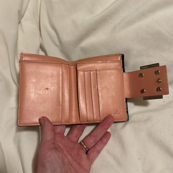 FENDI Zucca coral leather Double snap Donna wallet with card dust cover & box 💗 - Picture 8 of 12